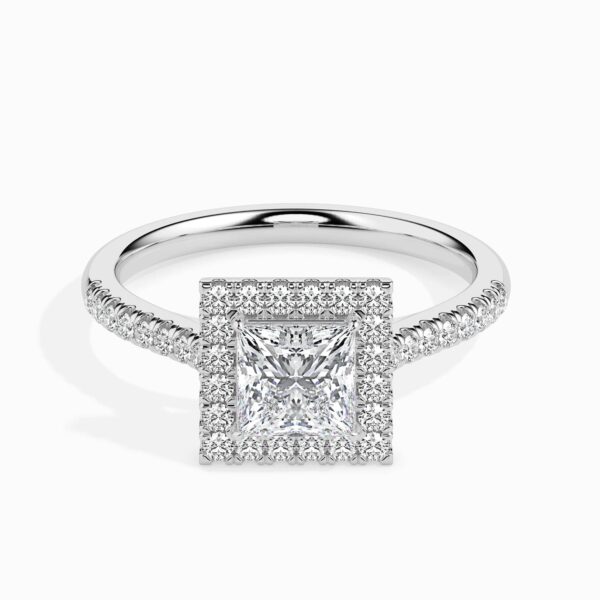 1ct Princess Halo Vency Lab Diamond Ring - Image 3
